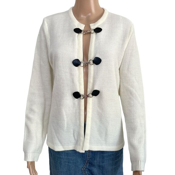 Vintage BFA Classics Ivory Cardigan Size Medium - Picture 1 of 3